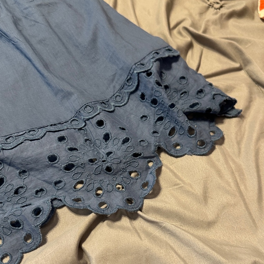 Blue Eyelet Sundress with Spaghetti Straps - Picture 2 of 5